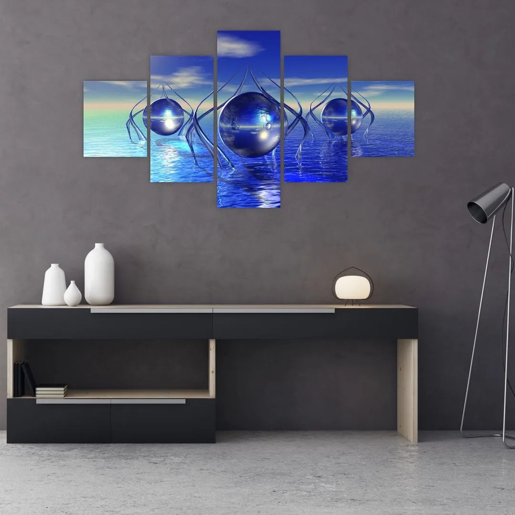 Obraz abstrakcji - woda (125x70 cm)