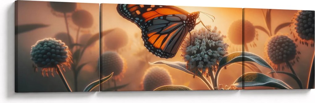 Obraz – Motyl w zachodzącym słońcu (170x50 cm)
