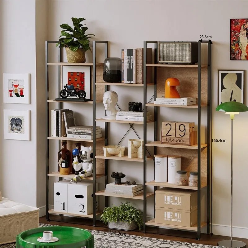 Regał industrialny stojący loft – jasny brąz – 166 cm&nbsp;