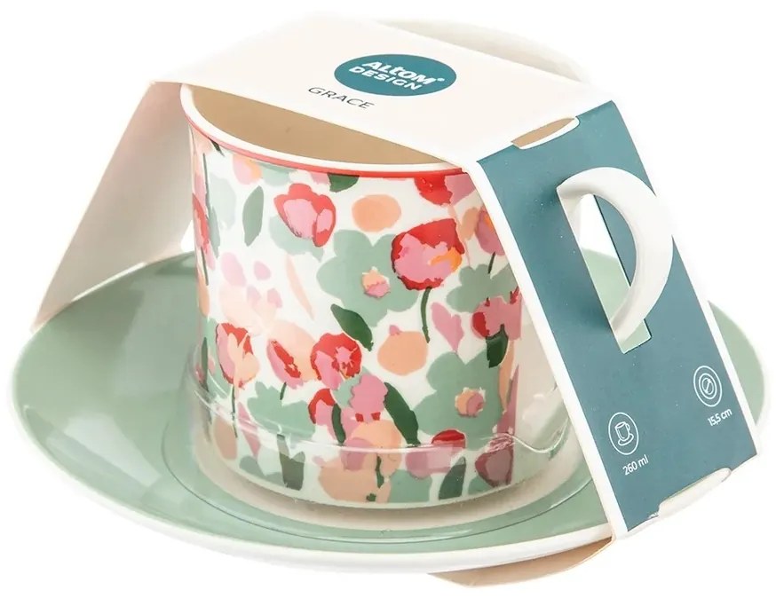 Altom Porcelanowa filiżanka ze spodkiem Grace 260ml