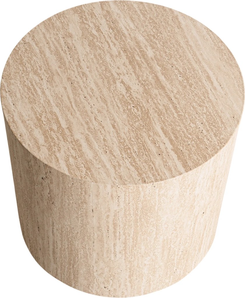 Stolik kawowy okrągły Novula 45 cm - trawertyn
