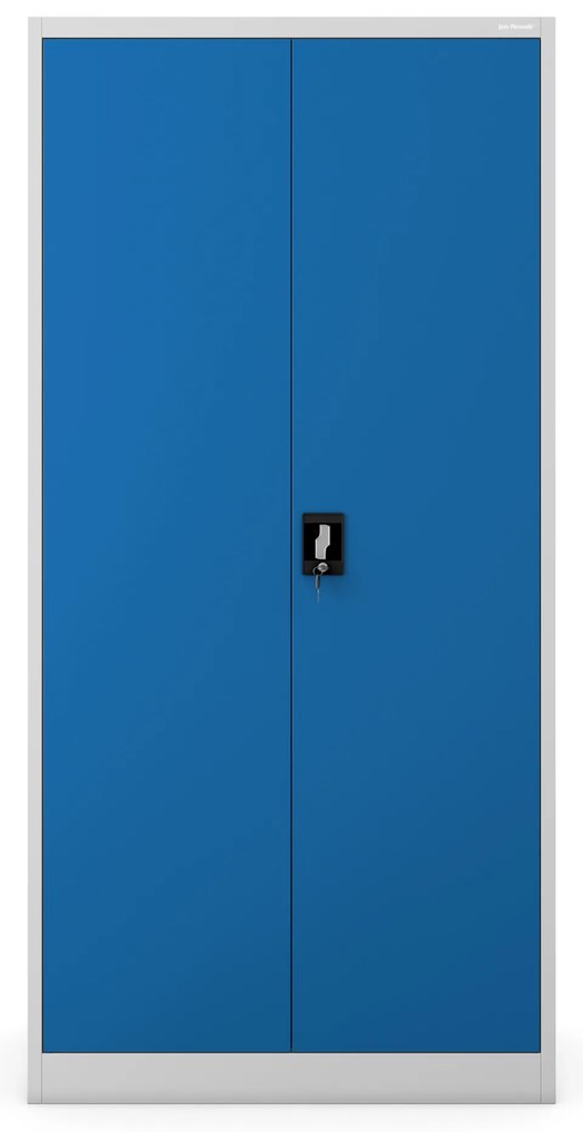 Szafa gospodarcza zamykana DAWID 900 x 1850 x 450 mm, szaro-niebieska