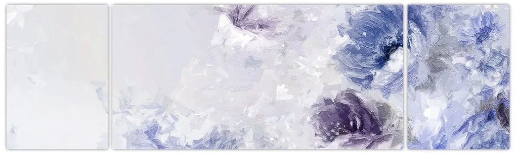 Obraz - Kwiaty, teksturowane malarstwo (170x50 cm)