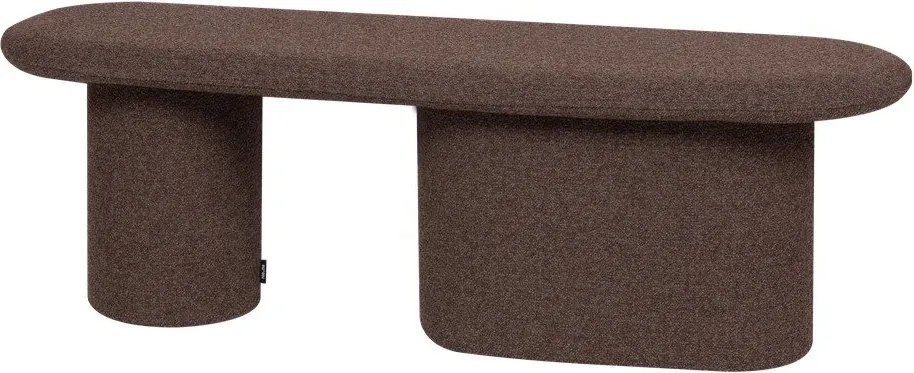 Brązowa tapicerowana ławka z materiału bouclé Rull – noo.ma