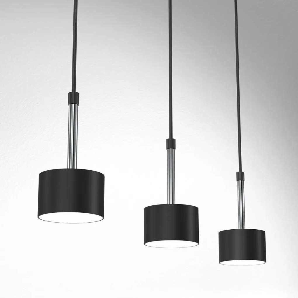 Lampa wisząca ARENA BLACK/SILVER 3xGX53 czarna srebrna, na listwie potrójna nad stół