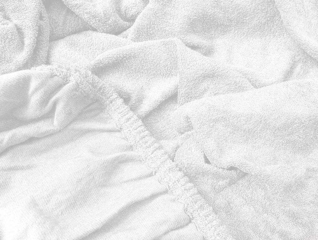 PrzytulneMieszkanie.pl Prześcieradło frotte BASIC białe 90 x 200 cm