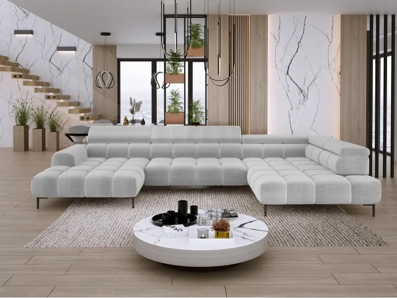 Narożnik PLAZA XL Prawostronny z elektryczną regulacją siedziska Tkanina EDEN 17 WERSAL