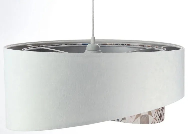 Biała lampa wisząca z welurowym abażurem G1-G70