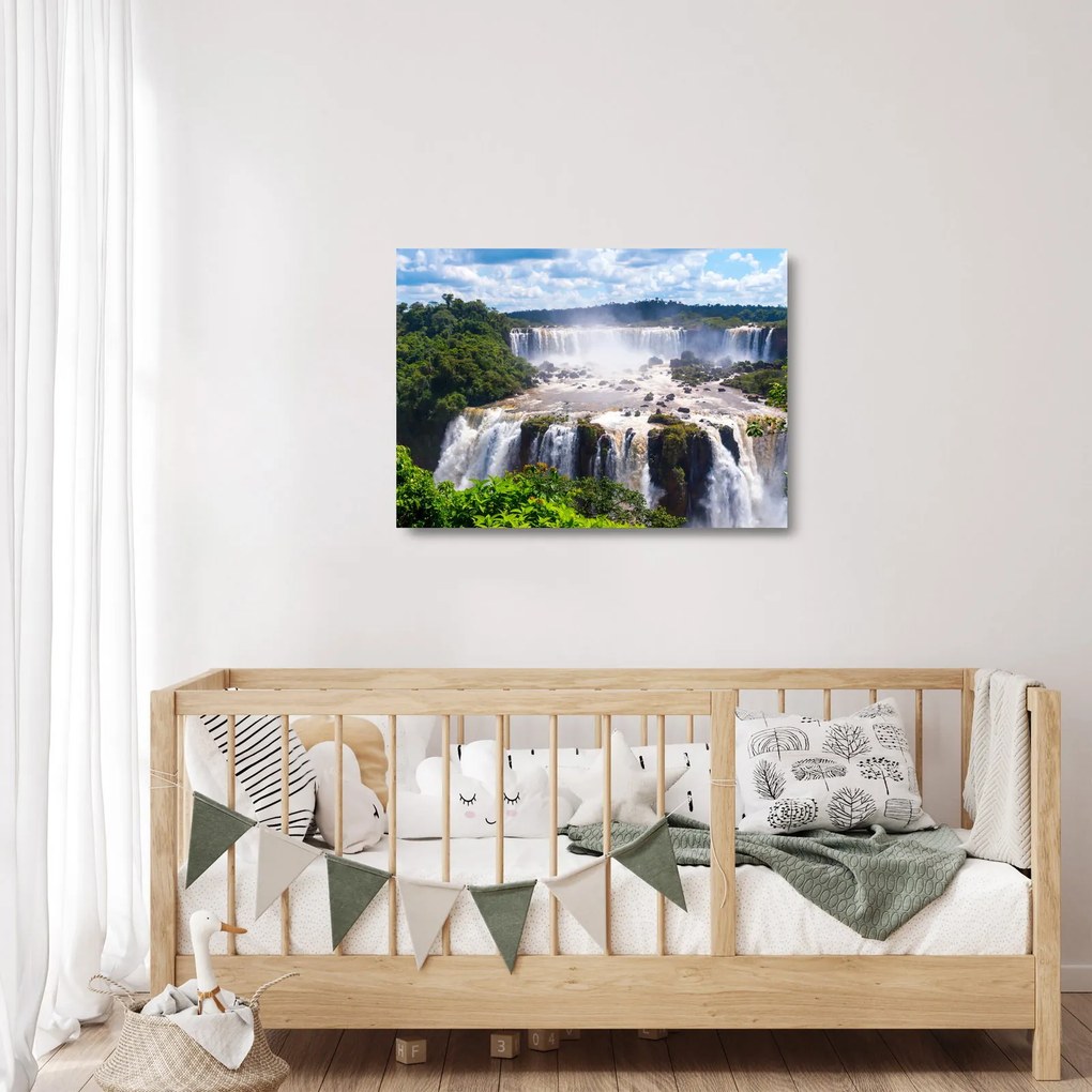 Obraz na szkle wodospadu Iguassu (70x50 cm)
