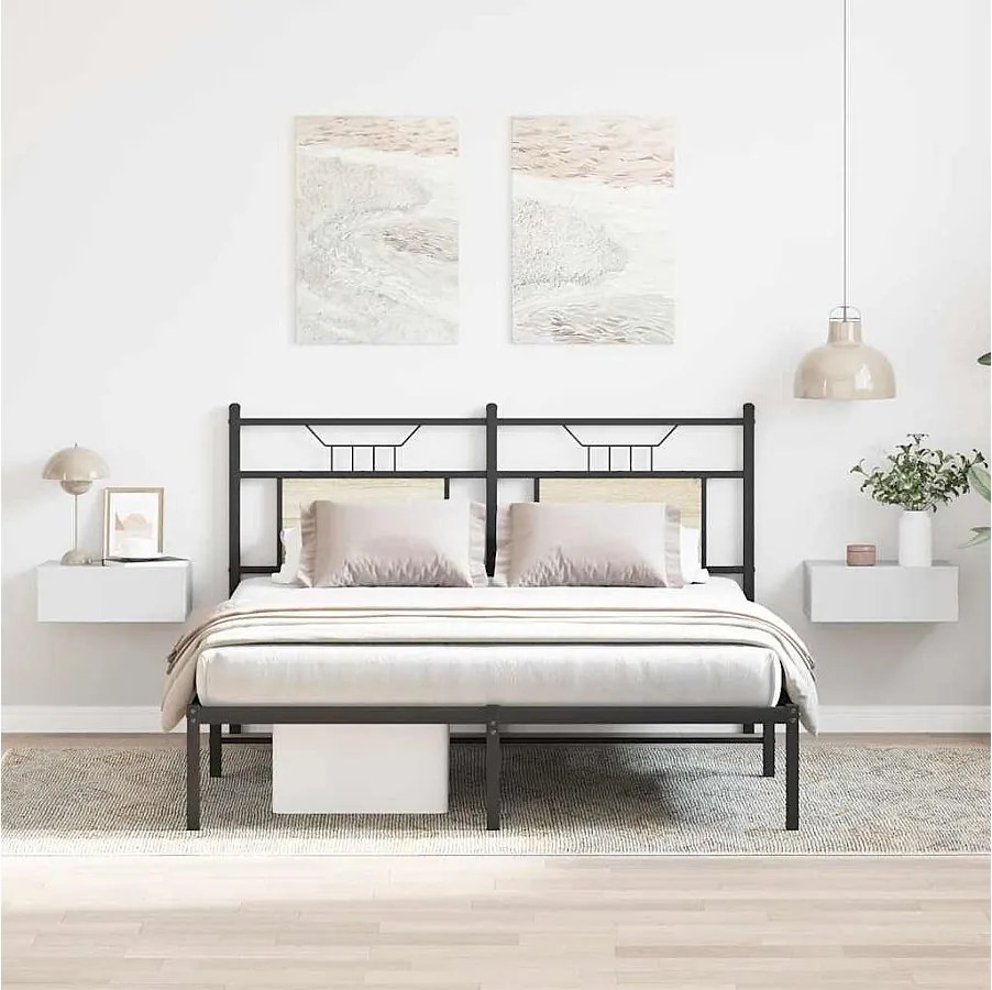 Zestaw 2 Wiszących Białych Nocnych Szafek z Połyskiem z Szufladą, Drewno Inżynieryjne, 40x30x15 cm, Klasyczny Design i Oszczędność Miejsca