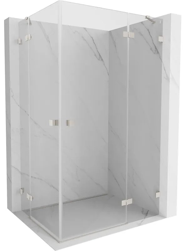 Mexen Lunar Duo kabina prysznicowa uchylna prawa 85 x 70 cm, transparent, nikiel szczotkowany - 834-085P-070L-97-00