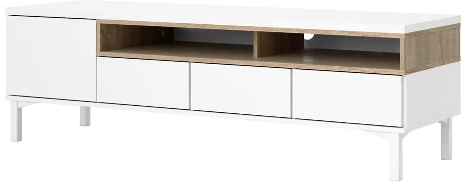 Biała szafka pod TV 156x48x48 cm Roomers – Tvilum