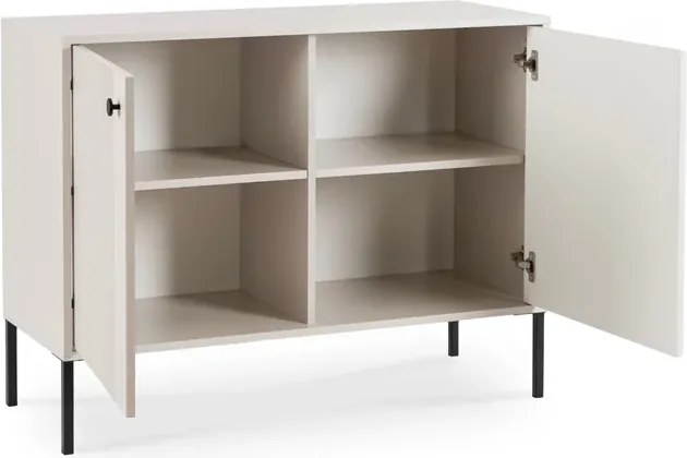 Komoda do Salonu SOFT 104 cm Kaszmir Ryflowana Dwudrzwiowa Japandi