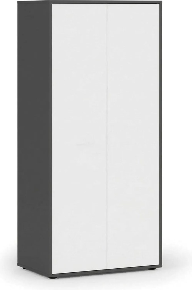 Szafa biurowa z półkami FUTURE, 4 półki, 850 x 450 x 1900 mm, biały/grafit