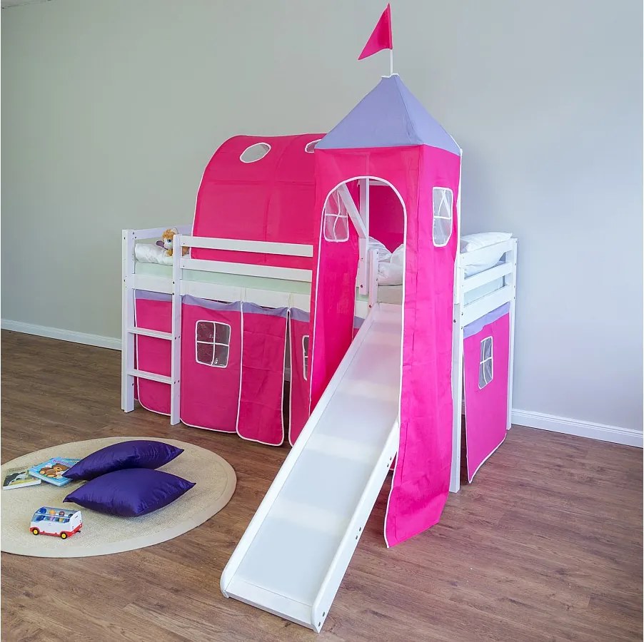 Łóżko piętrowe 90x200 cm Różowe