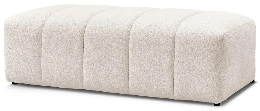 Biały podnóżek z materiału bouclé Annecy – Bobochic Paris