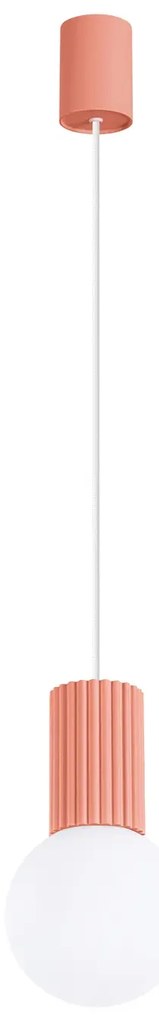 Lampa wisząca HALO 1 brzoskwiniowa ryflowana SOLLUX  LIGHTING