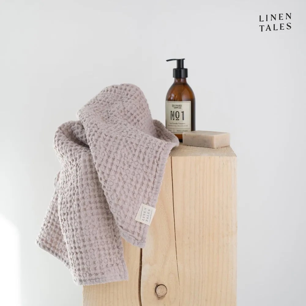 Jasnoróżowe ręczniki zestaw 3 szt. Honeycomb – Linen Tales