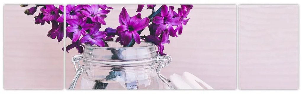 Obraz fioletowych kwiatów (170x50 cm)