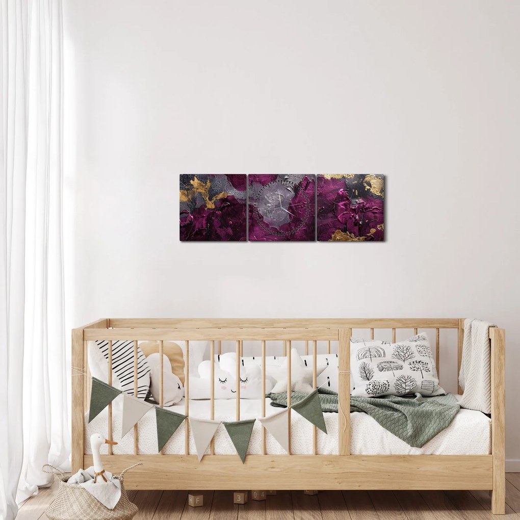 Obraz - Teksturowanie abstrakcji (z zegarem) (90x30 cm)