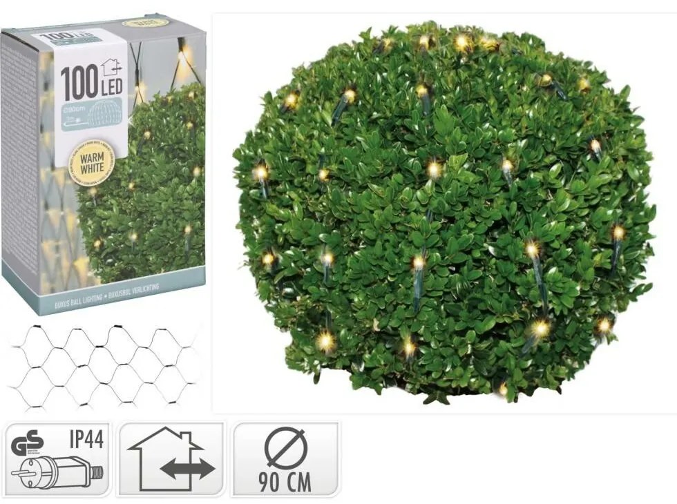 Sieć świetlna ze światełkami LED, śr. 90 cm, 100 LED