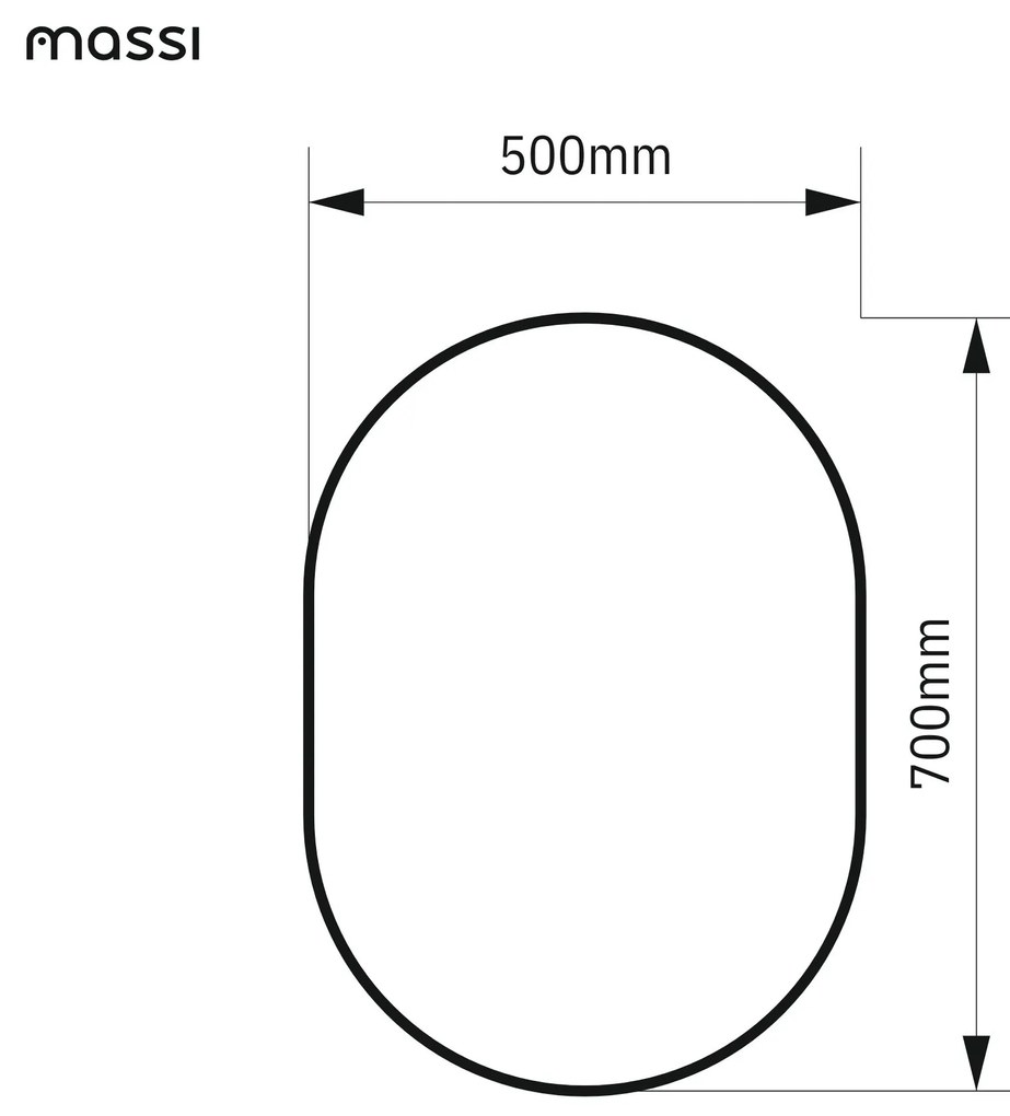 Lustro owalne bez podświetlenia symetryczne bezramowe PLATAN | Różne rozmiary | Różne kolory szkła : Kolor - Brąz, Rozmiar - 50 x 70 cm