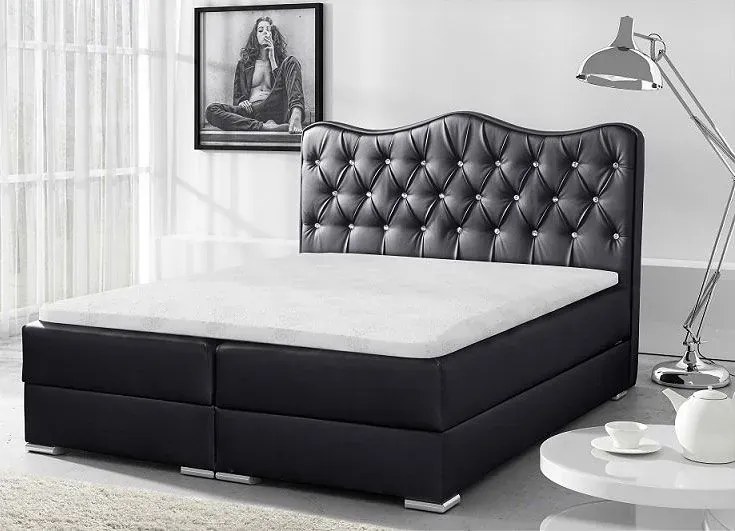 Podwójne łóżko z tapicerowanym zagłówkiem 160x200 E7-W52