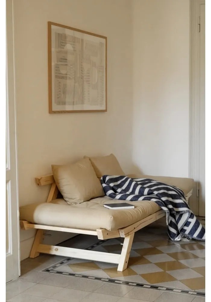 Sofa rozkładana z zielonym obiciem Karup Design Bebop Natural/Olive Green