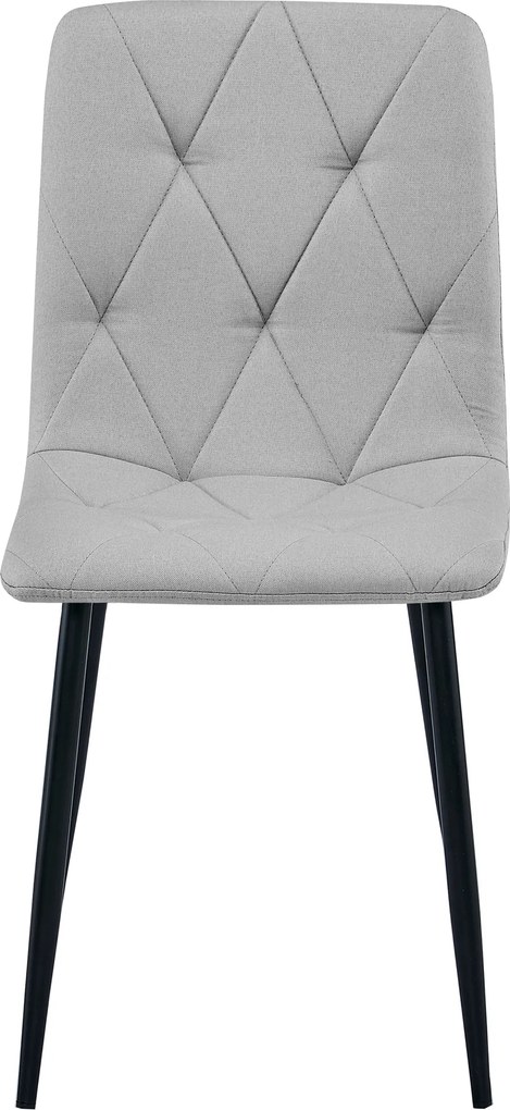 Jasnoszare krzesło do kuchni LIBRA z czarnymi nogami