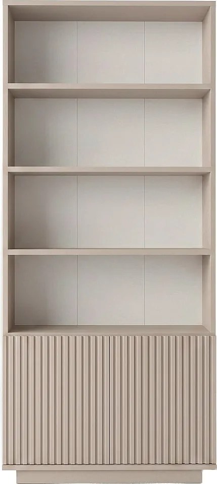 Biblioteczka z 4 wnękami i 2 drzwiami - Beżowy - EROLYA