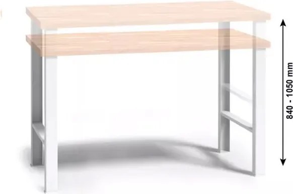 Stół warsztatowy G3, metalowe nogi z regulacją wysokości, 1700 mm