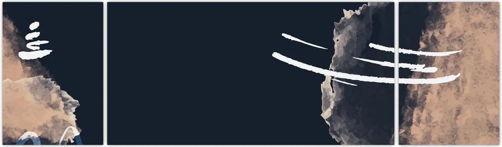 Obraz - Ciemnoniebieska abstrakcja (170x50 cm)