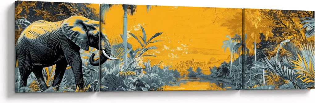 Obraz - Słoń w naturze (170x50 cm)