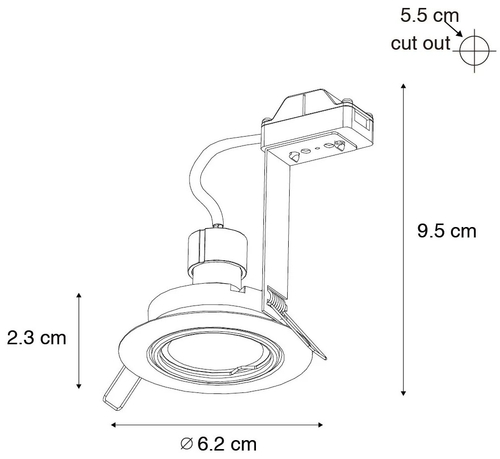 Zestaw 12 białych opraw LED GU10 35 mm - Edu Nowoczesny Oswietlenie wewnetrzne