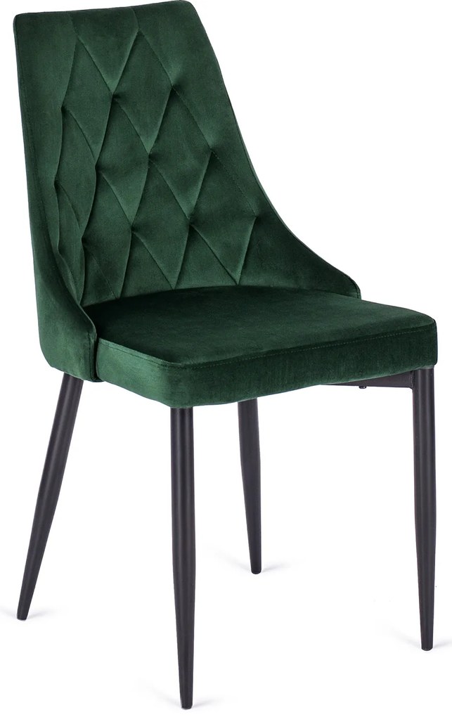 Zestaw Stół Prostokątny Rozkładany CLARK 120-160 cm Dąb Artisan/Czarny i 4 Krzesła Tapicerowane do Jadalni CORK Zielone Welurowe