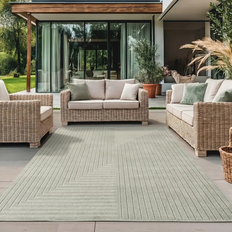 Dywan uniwersalny Nova 3D Geometria oliwkowy 280 cm x 370 cm