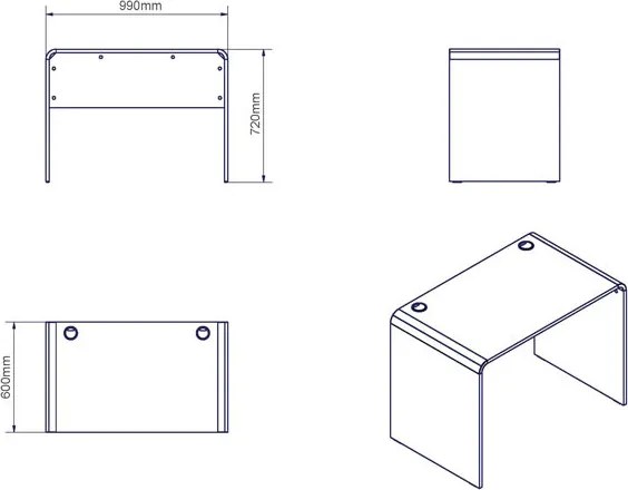Biurko w wysokim połysku Milano Hubertus HGW
