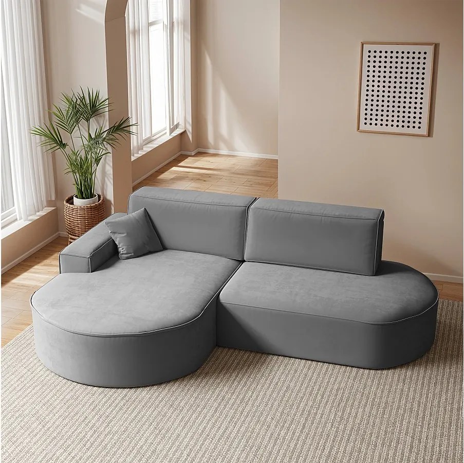 Narożnik Modena Pro, tkanina Salvador, Antracytowy, Lewy