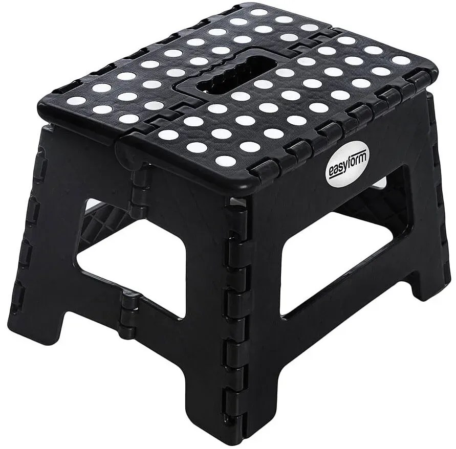 Antypoślizgowy Składany Czarny Stołek K7-W48