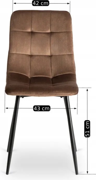 Zestaw Stół Okrągły LAUREN 90 cm Dąb Rustykalny/Czarny i 4 Krzesła PERU Brązowe Welurowe