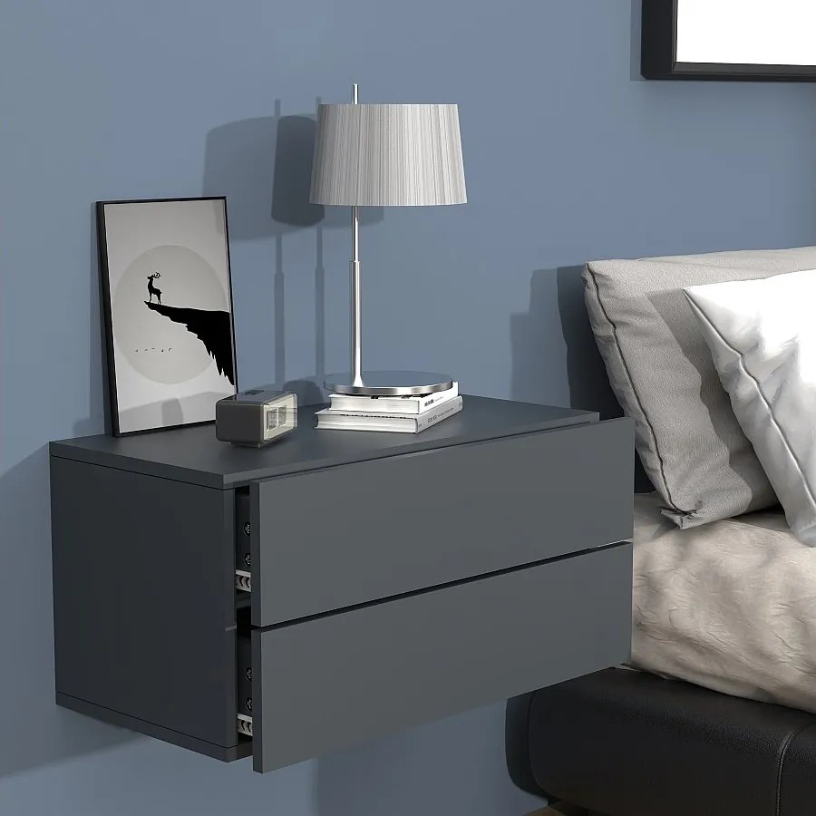 Drewniana ściana wisząca stolik nocny Usal L 60 cm