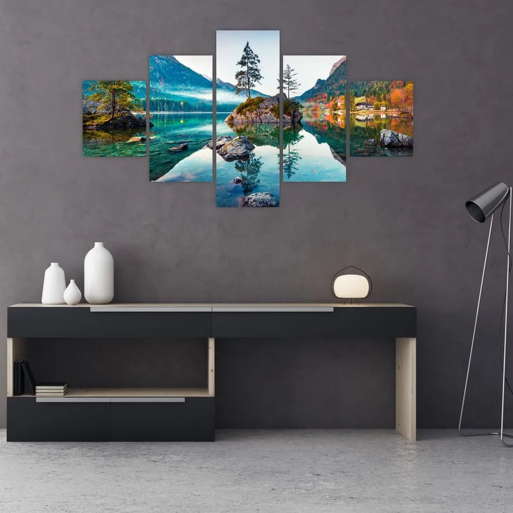 Obraz - Jezioro Hintersee, Alpy Bawarskie, Austria (125x70 cm)