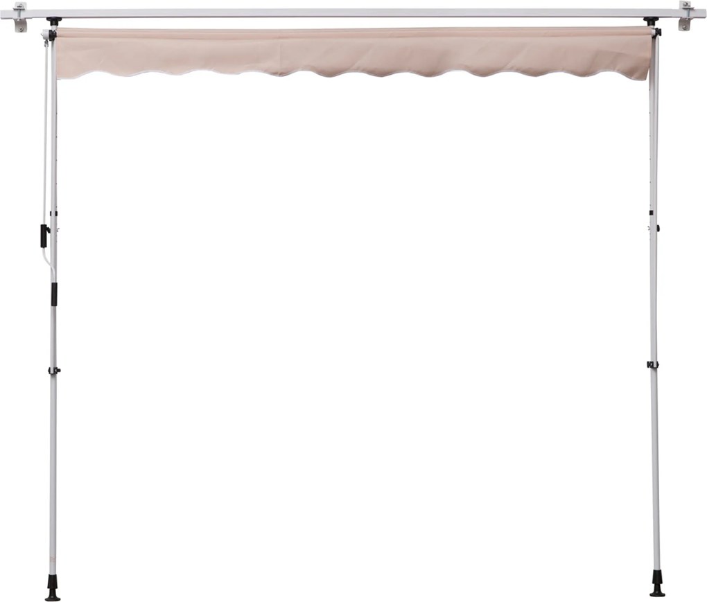 Outsunny markiza markiza zaciskowa składane ramię ramię przegubowe markiza z regulacją wysokości aluminium