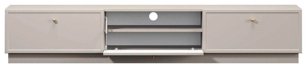 Szafka RTV Lorini 200 cm z szufladami - kaszmir / złote uchwyty