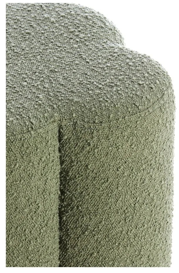 Zielony puf z materiału bouclé Nalani – Light &amp; Living