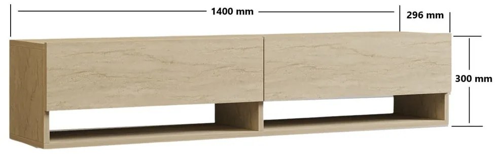 Beżowa szafka pod TV 141x31x30 cm Arges – Kalune Design