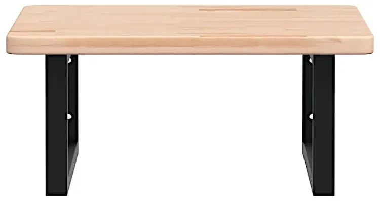 Naturalne drewno półka czarne uchwyty 50x50 - Bafo