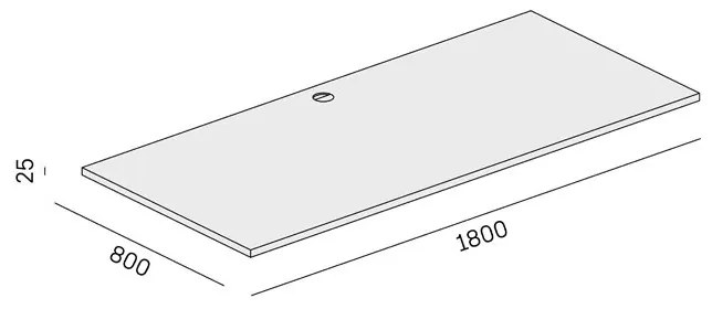 Blat roboczy do biurka BLOCK, 1800 x 800 x 25 mm, grafitowy