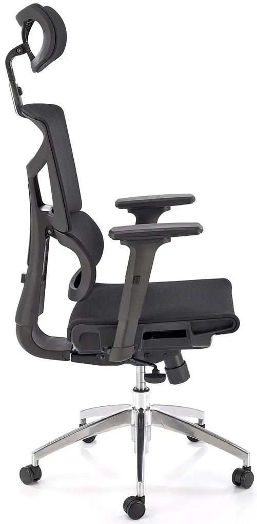 Czarny ergonomiczny obrotowy fotel z mechanizmem synchronicznym - Oxon