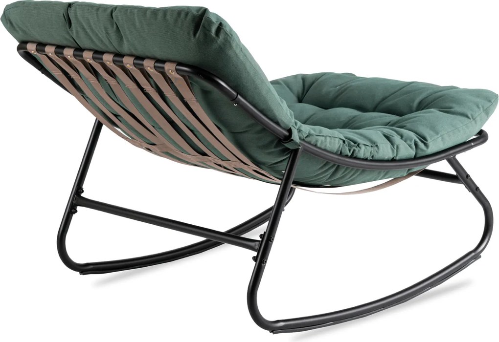 Fotel Bujany Ogrodowy AURORA na Płozach Zielony Nowoczesny